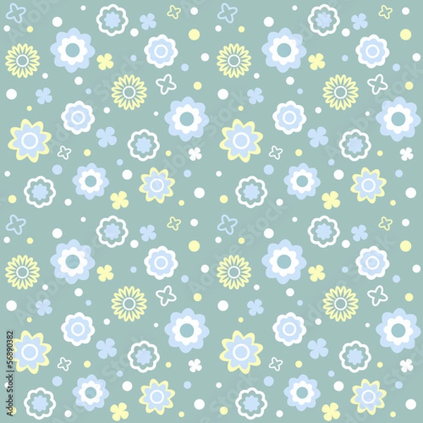 Fototapeta Vector seamless flower pattern