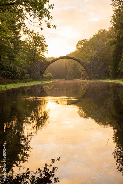 Fototapeta View of Devils bridge in Germany in Saxony