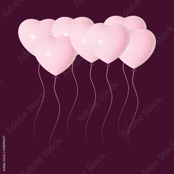 Obraz heart shaped balloons