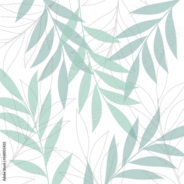 Fototapeta seamless pattern with green leaves