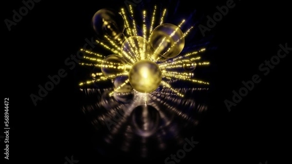 Fototapeta 3d abstract from different colors of planes and balls