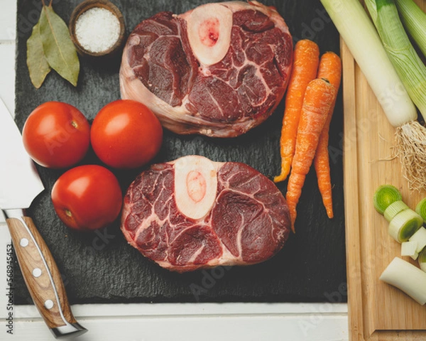 Obraz raw meat with vegetables