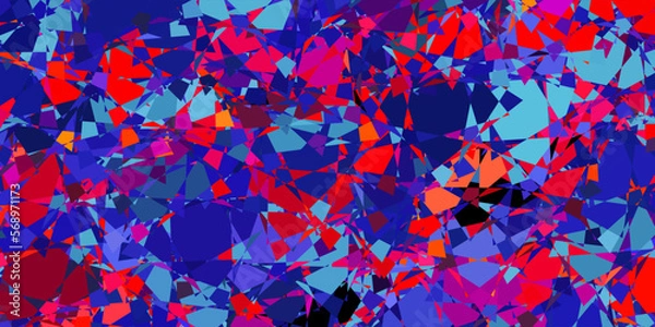Fototapeta Dark Multicolor vector texture with random triangles.