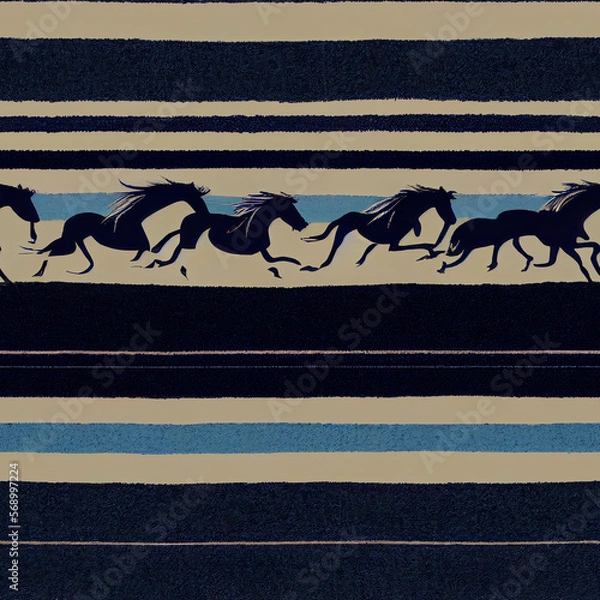 Obraz seamless pattern with horses racing