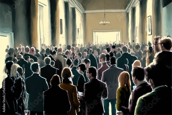 Obraz Inspiring Leadership: Dynamic Speaker Captivates Audience at Business Conference