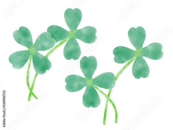 Obraz 四葉のクローバー_水彩