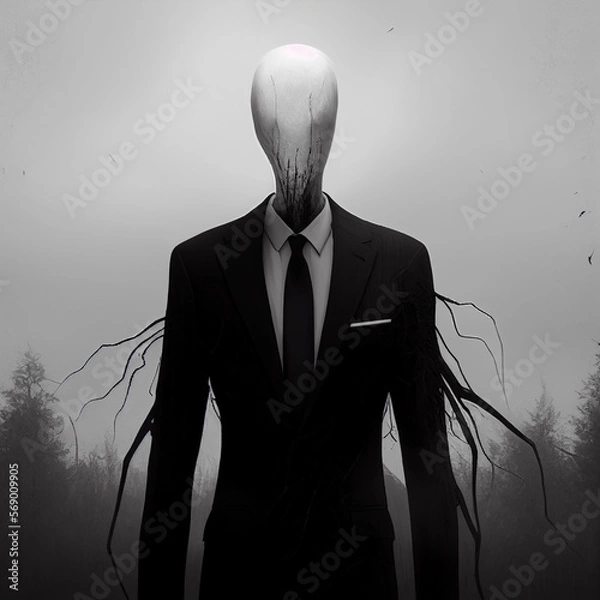 Fototapeta slenderman Scary Stories Creepypastas horror, generative AI