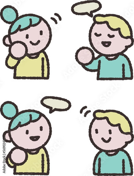 Obraz 会話をする人たちイラスト素材