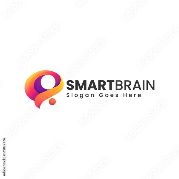 Fototapeta Vector Logo Illustration Smart Brain Gradient Colorful Style