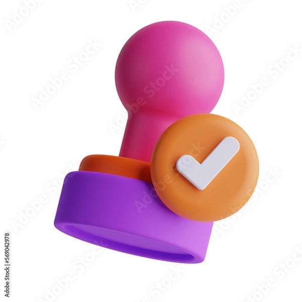 Fototapeta 3d stamp icon