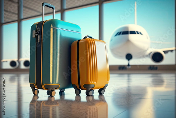 Obraz Suitcases in airport. Travel concept