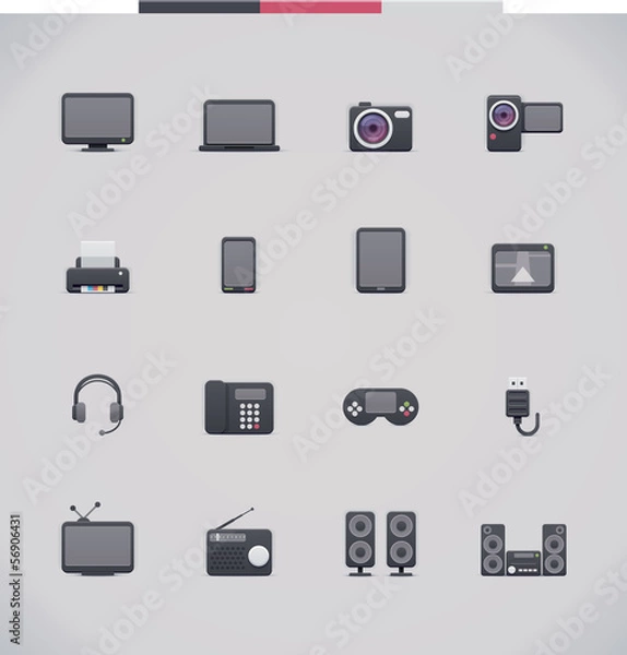 Fototapeta Electronics design icon set