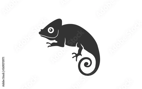 Fototapeta CHAMELEON logo mascot with isolated illustration for identity template