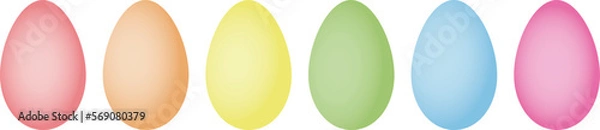 Fototapeta Set of eggs in rainbow color. Easter eggs vector image