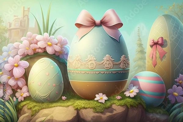 Fototapeta Decorated Easter eggs 