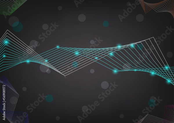 Fototapeta Technology futuristic abstract background.technology,digital network illustration