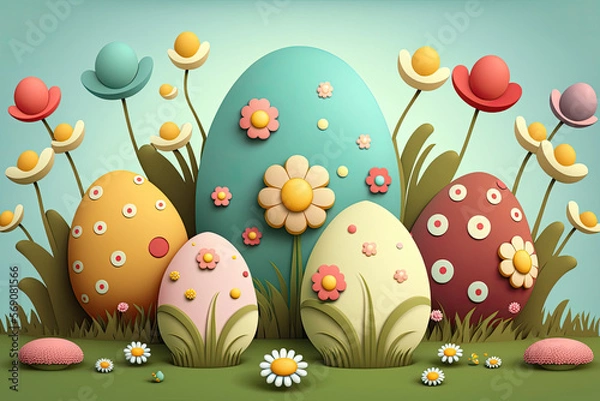 Fototapeta easter background with easter eggs