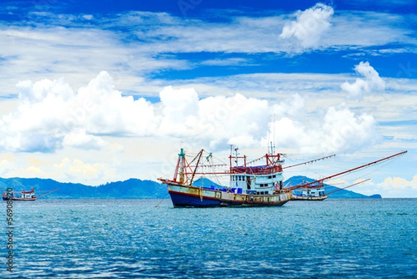 Fototapeta Fishing ship in Andaman sea Thailand