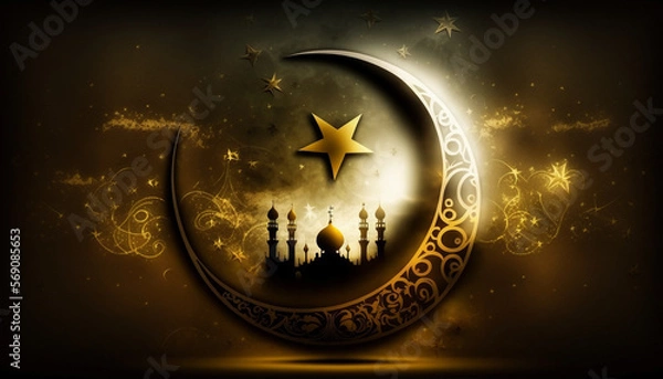Fototapeta a Ramadan Kareem 3D decoration, Generative AI