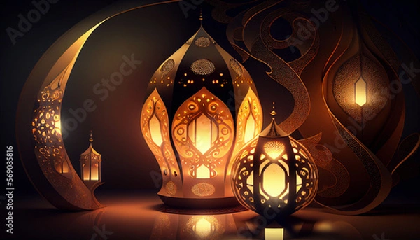 Fototapeta a Ramadan Kareem 3D decoration, Generative AI