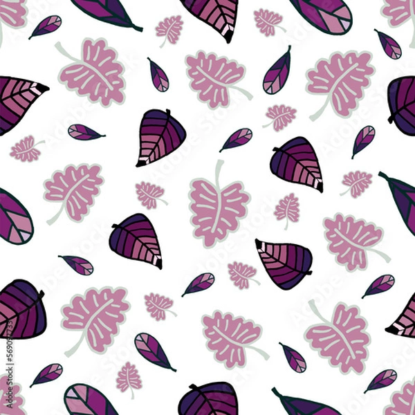 Fototapeta Colorful Leaves Seamless Pattern background wallpapers