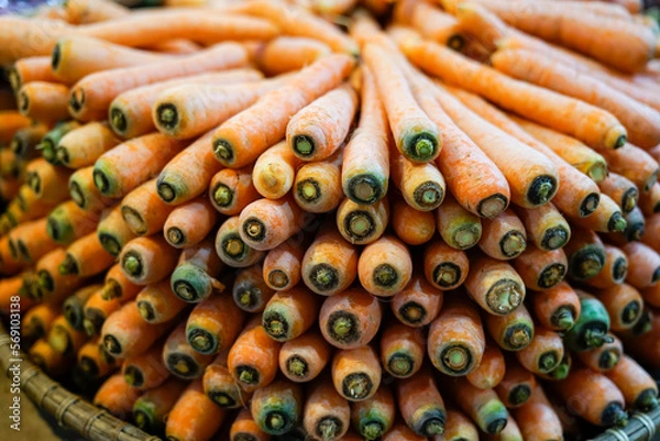Obraz carrot raw material for vegetable soup in traditional markets