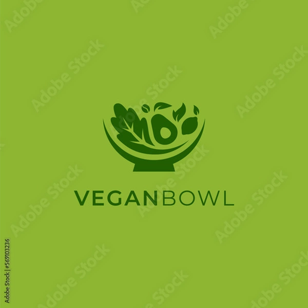 Obraz salad for vegan logo design