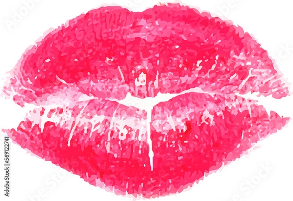 Obraz Kissing lips isolated on white background.
