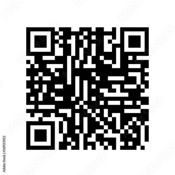 Fototapeta QR code for digital identification isolated on white background.
