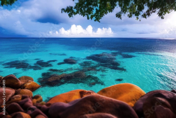 Obraz tropical paradise island the big blue clear ocean