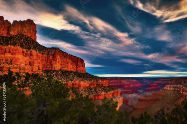 Obraz grand canyon sunrise dramatic sky