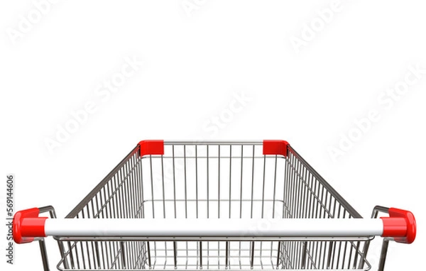 Fototapeta Empty shopping cart on transparent background, PNG file