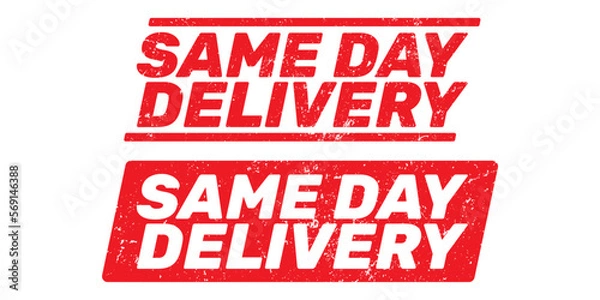 Obraz Same day delivery grunge rubber stamp on white background, vector illustration