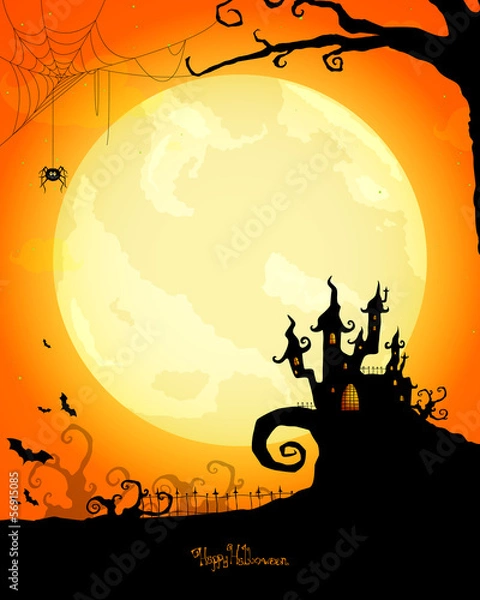 Obraz Vector Illustration of a Scary Halloween Card