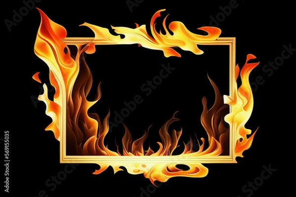Obraz fire frame isolated on black background