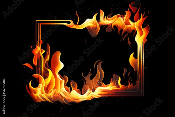 Obraz fire frame isolated on black background
