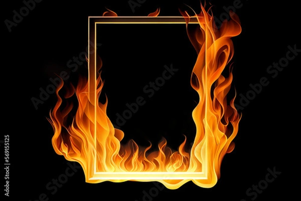 Obraz fire frame isolated on black background