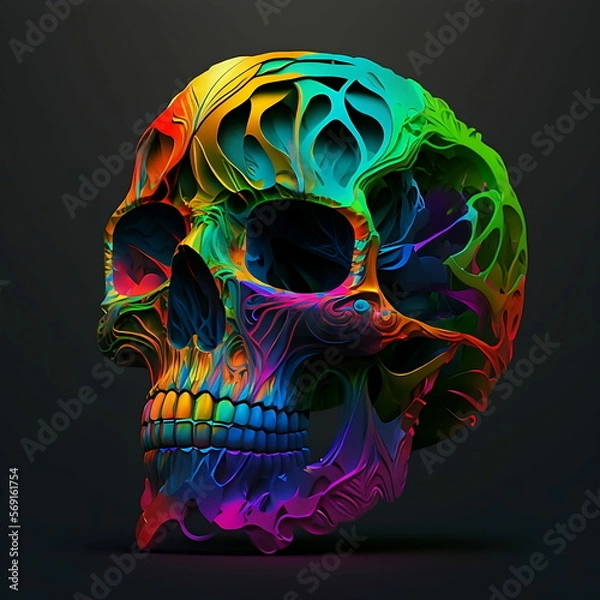 Fototapeta skull multicolor 