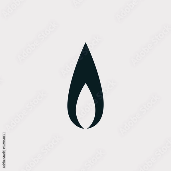 Fototapeta Fire Silhouette Symbol Vector Icon Illustration. Fire Silhouette Icon Concept White Isolated. Silhouette Style Suitable for Web Landing Page, Banner, Flyer, StickerFire Silhouette Symbol Vector Icon 