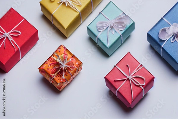 Fototapeta gift boxes colorful pattern background