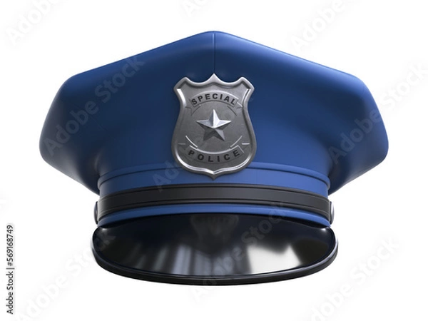 Fototapeta Police hat isolated 3d rendering