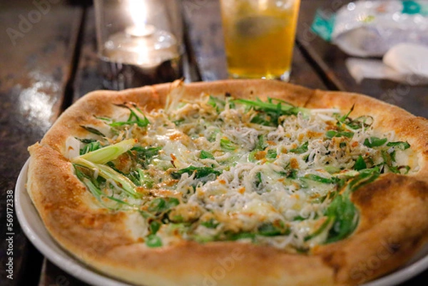 Obraz pizza with mushrooms