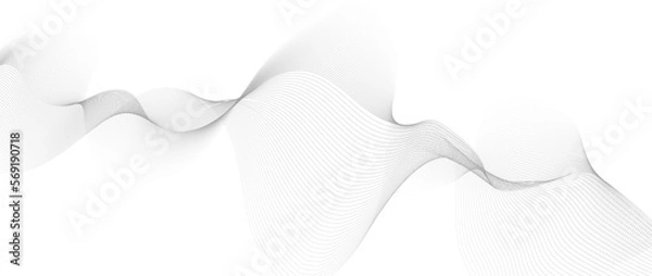 Fototapeta Wave line background with smooth shape. Beautiful wavy gadiant line on a white background. Horizontal banner template. Abstract futuristic template. Scientific technological wallpaper.
