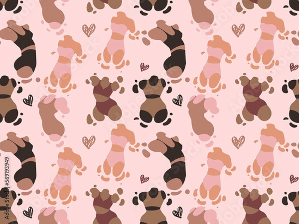 Obraz Body positive, Seamless pattern, Different women