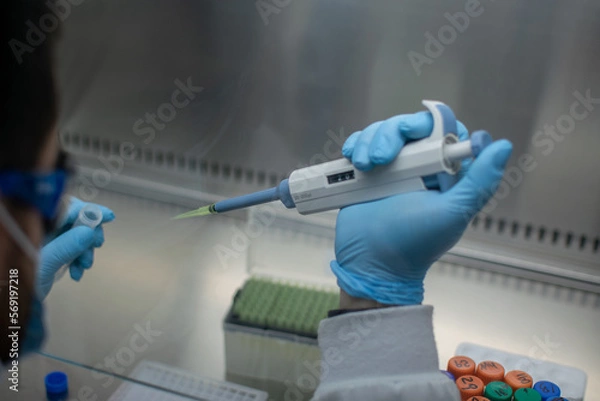 Fototapeta work in science laboratory