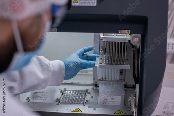 Fototapeta person in the laboratory