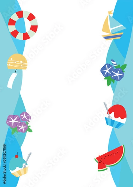Fototapeta 夏のフレーム素材