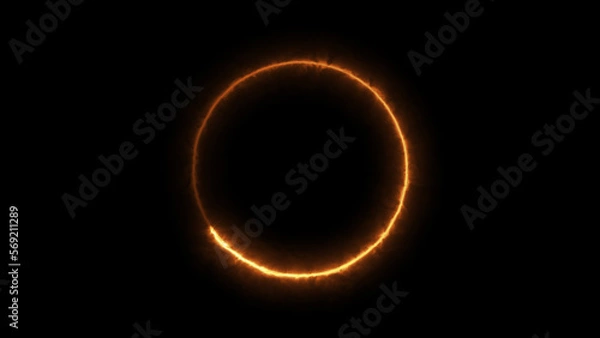 Fototapeta Abstract neon glowing light , lasers and lines frame