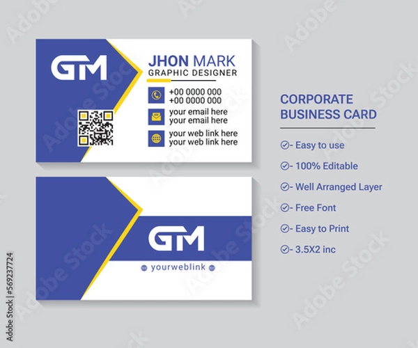 Fototapeta Corporate Business card Design Template