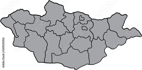 Fototapeta doodle freehand drawing of mongolia map.